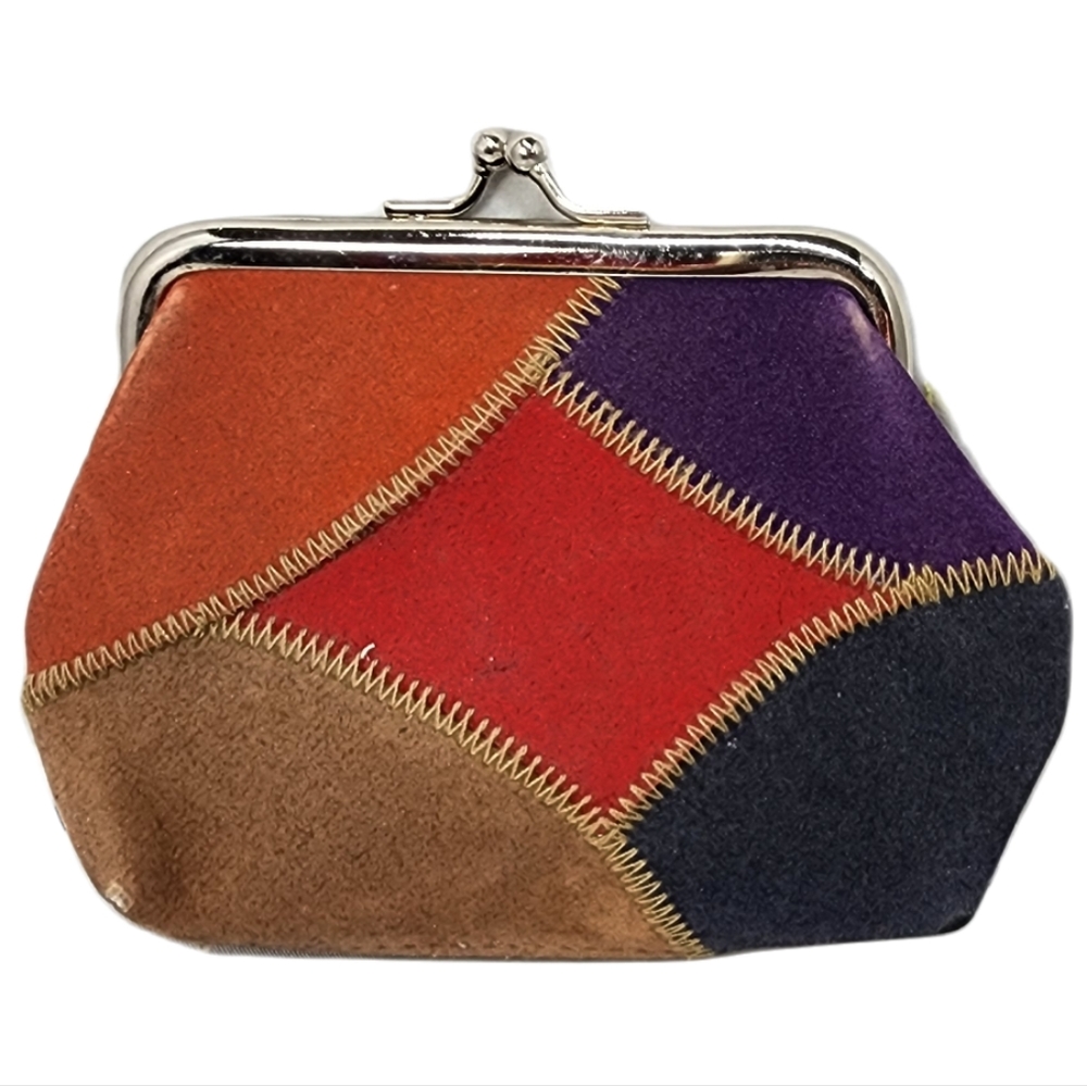 Lancôme multi colored corduroy coin purse